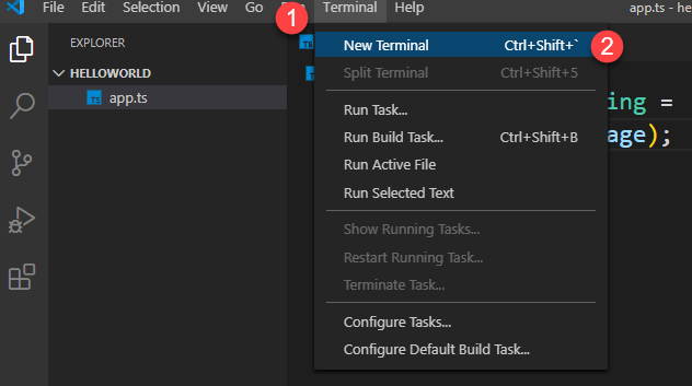 Программа TypeScript Hello World