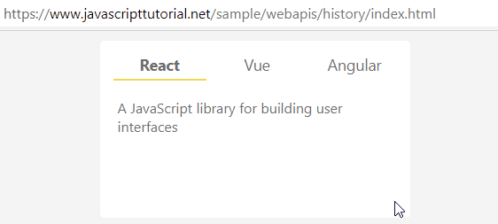 Пример с методом history.pushState()